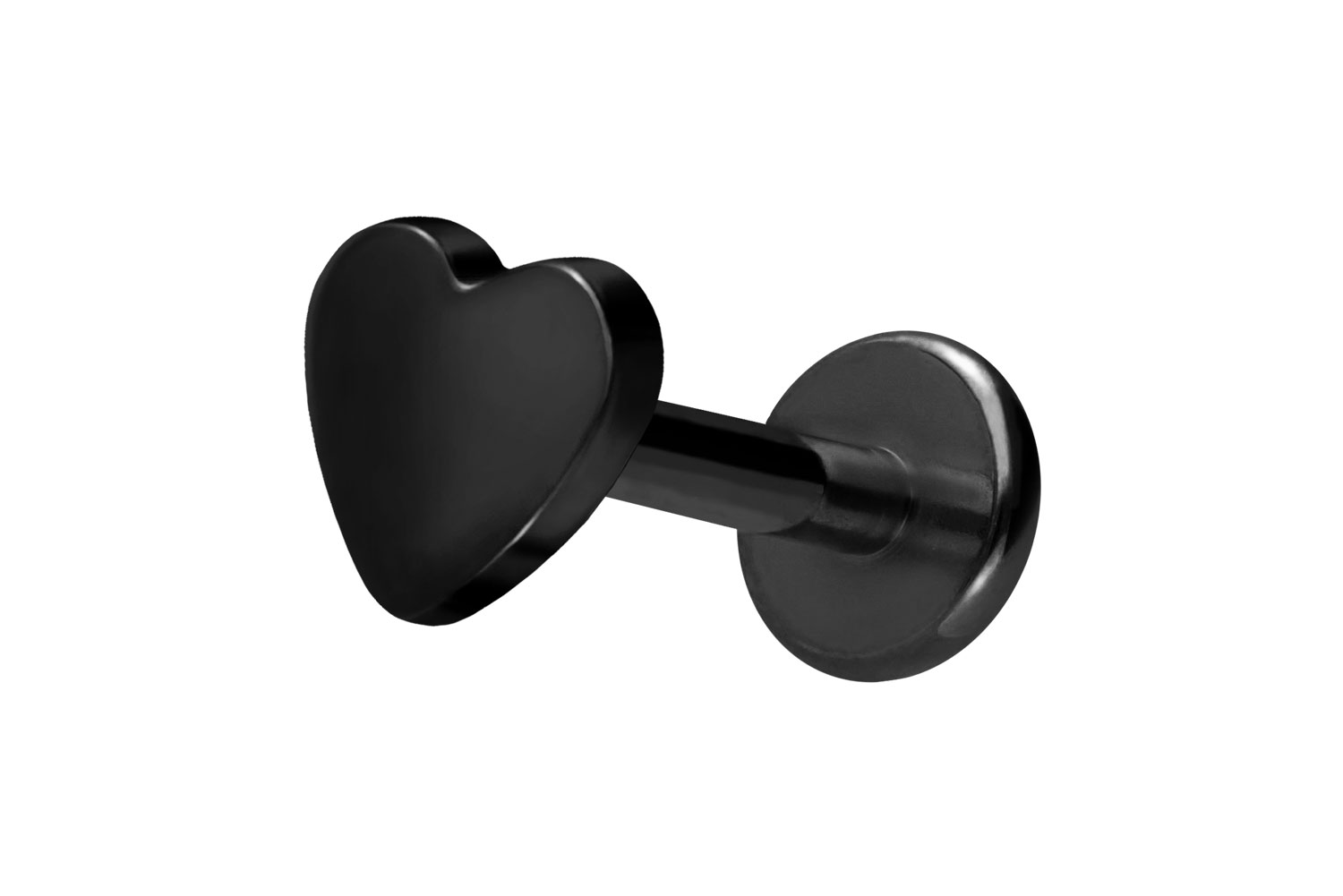 Titan Labret Piercing mit Innengewinde HERZ